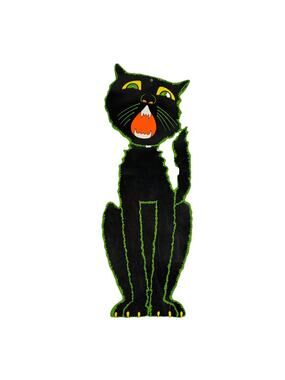 Vintage BEISTLE Halloween Yowling Hissing BLACK CAT Die Cut Double Sided 23”